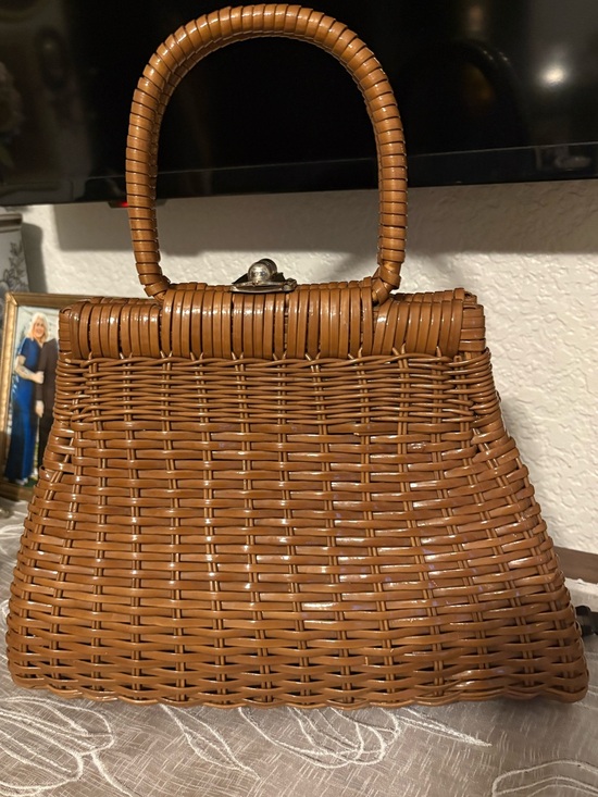Handbags - Vintage Rattan Top-Handle Bag